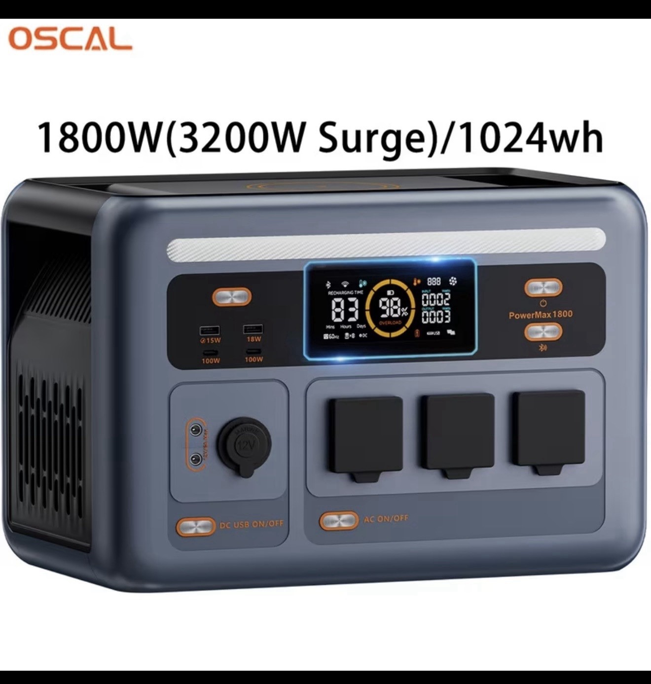 Oscal power station 1800W, 1024wh Lifepo4,3600w Surge 100w Usb-C Output, 8ms UPS