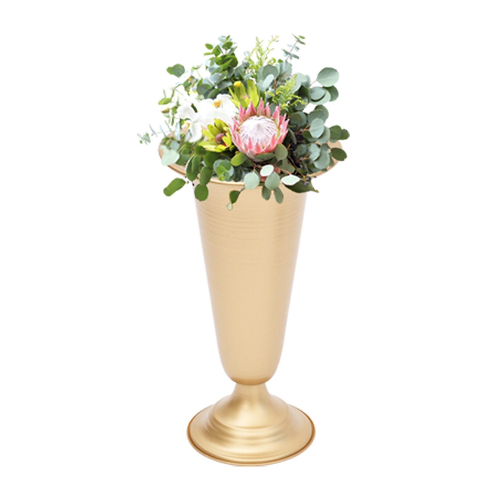 Golden 3.9*9.8in 10Pcs Trumpet Vase Flower Holder For Anniversary&Party Ceremony