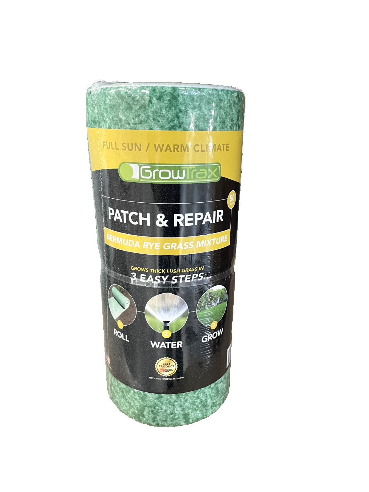 2 PK – Biodegradable Grass Seed Mat, Bermuda Rye – 50 Sq Ft Quick Fix Rolls