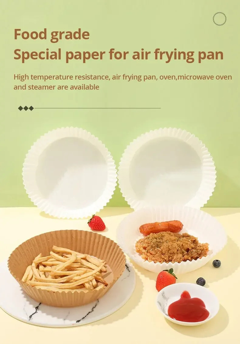 100Pcs 16cm Base Round Air Fryer Disposable Paper Liners Non Stick Baking