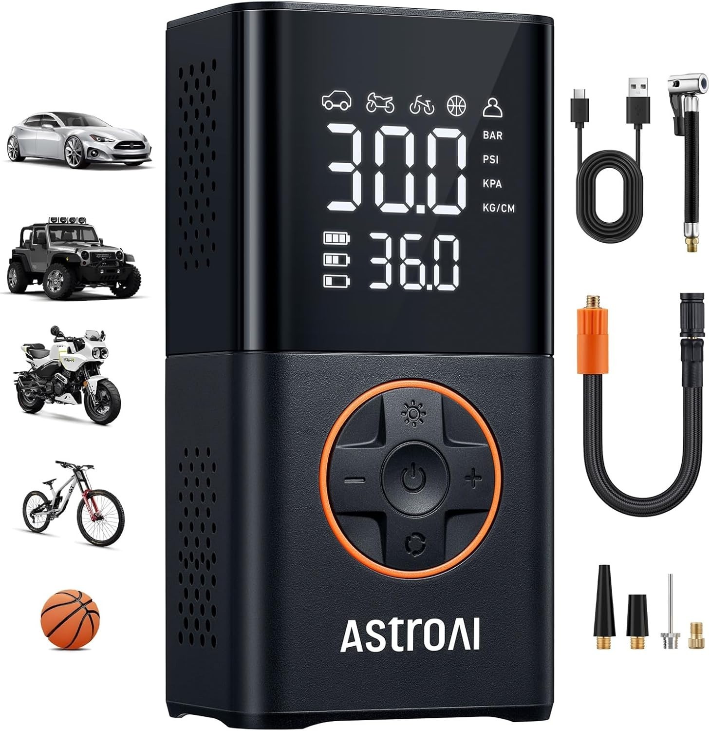 AstroAI L7 Tire Inflator Portable Air Compressor,150 PSI Cordless Mini Air Bike