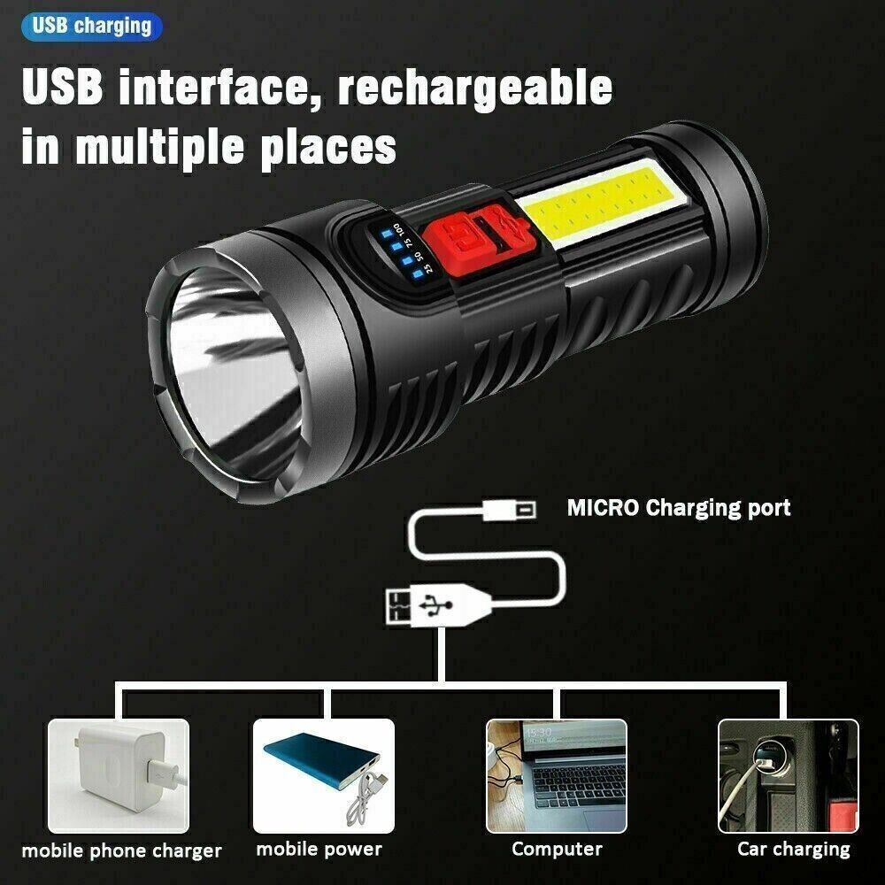 2X 990000000 Lumens Super Bright LED Tactical Flashlight Rechargeable Work Torch