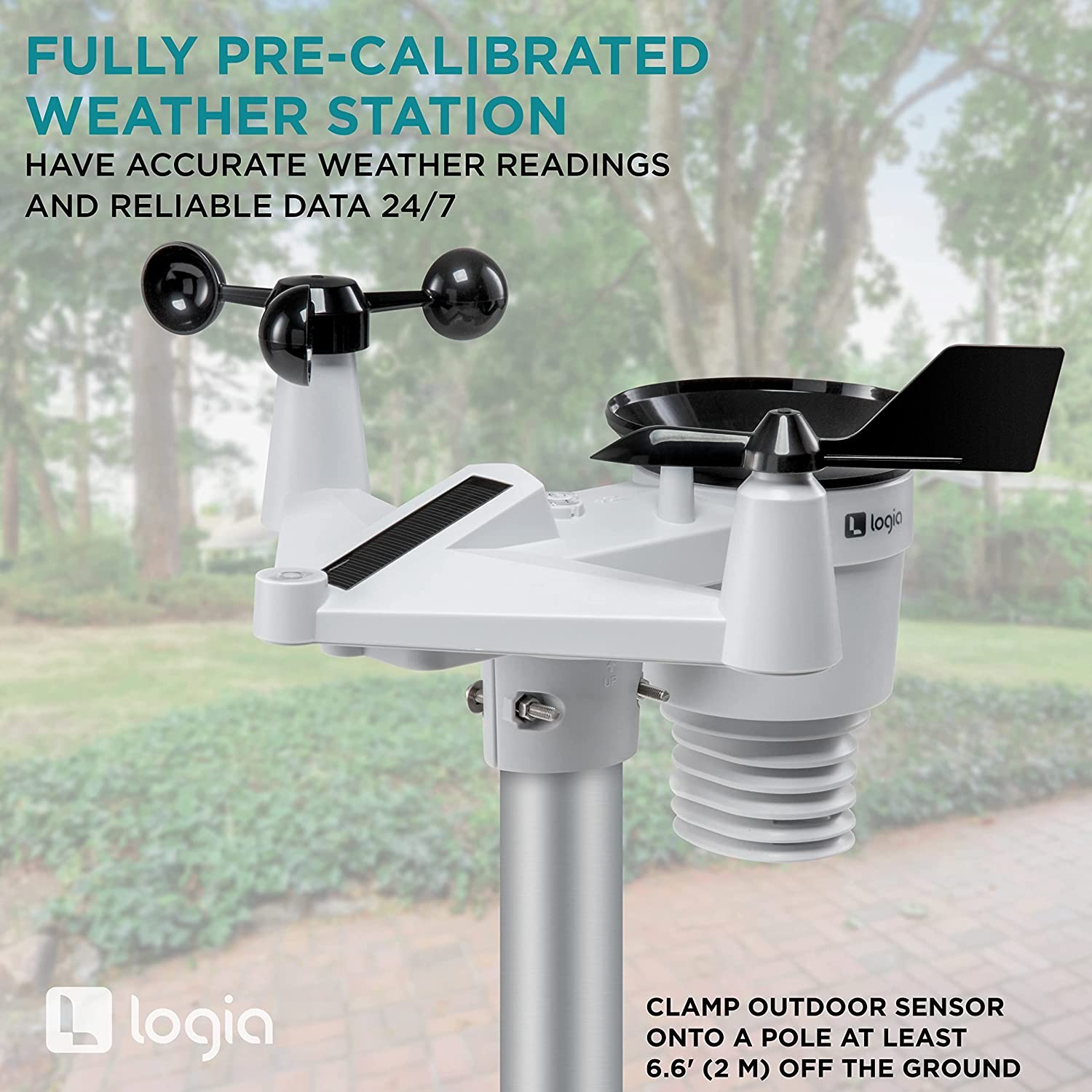 Logia 7-in-1 Wi-fi Weather Station, 4 Day Forecast, Solar Panel & 5.5″ Screen
