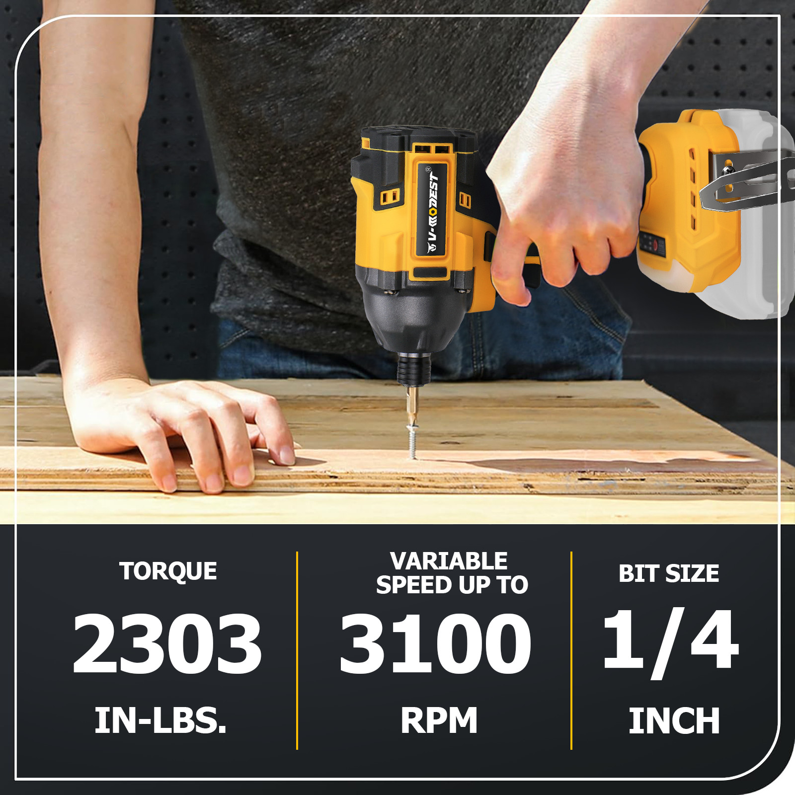 Fits Dewalt 20Volt Lithium Ion Brushless Cordless 1/4″ Hex Impact Driver Compact