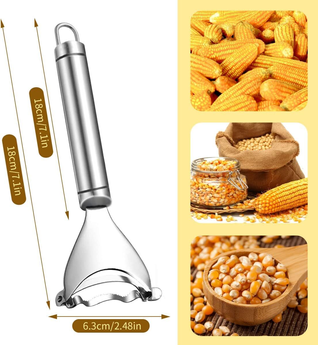 Stainless Steel Corn Cob Peeler Stripper Remover Kitchen Cutter Thresher Tool US