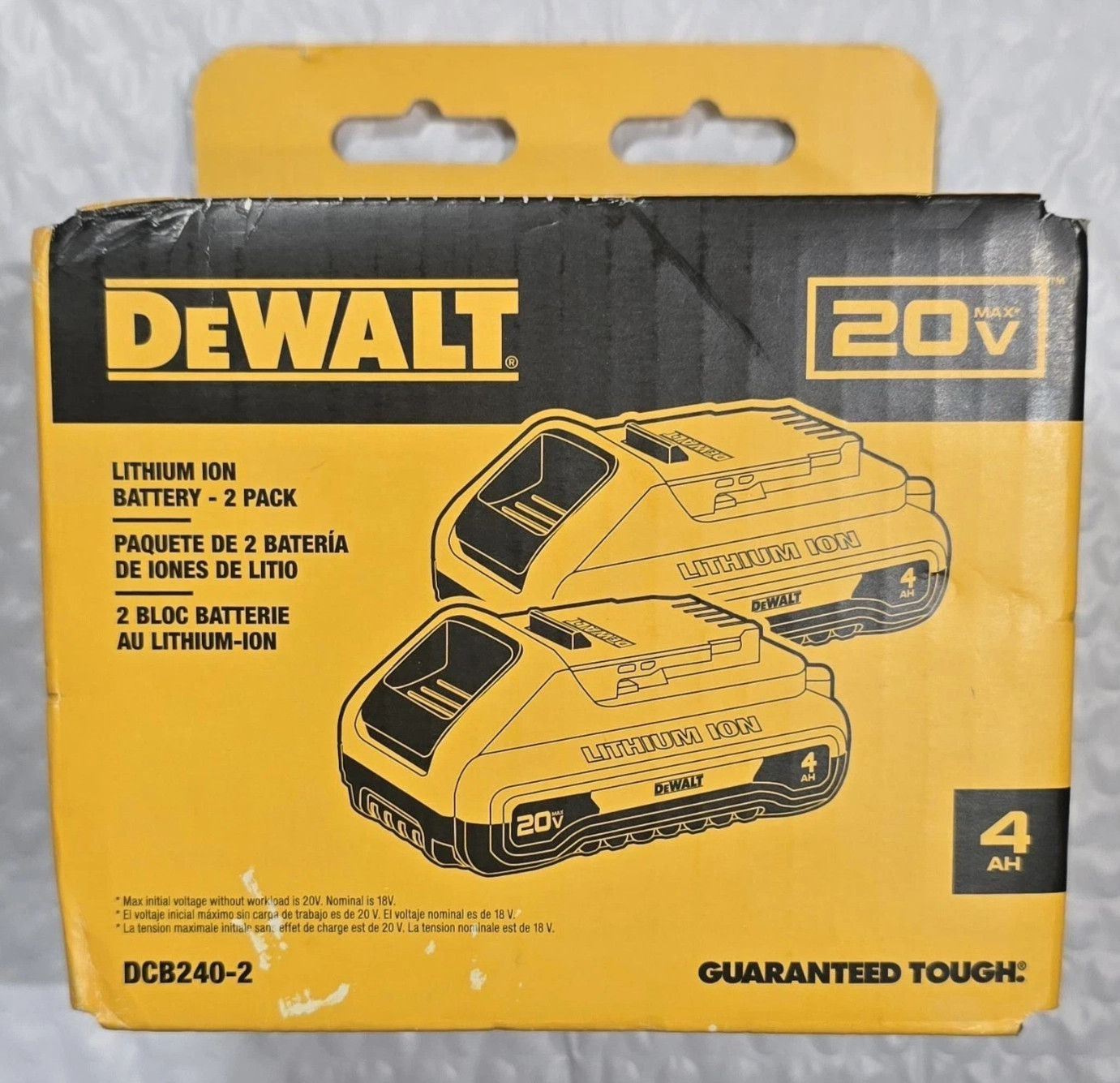 DEWALT DCB240-2 20V MAX 4AH LI-ION BATTERY PACKS (2 PACK) NEW SEALED AUTHENTIC