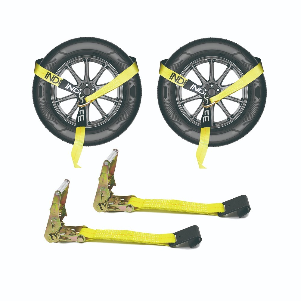 Axle Straps with Flat Hook Car Trailer Hauler Ratchet Tie Down Strap BS 10000lbs