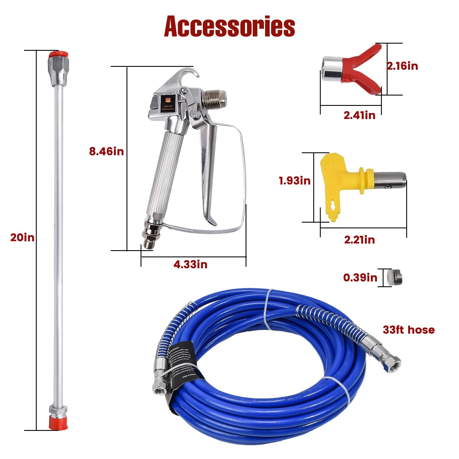 2.5HP 1700W High Pressure Airless Paint Sprayer Gun Sprayer Machine 220V-240V