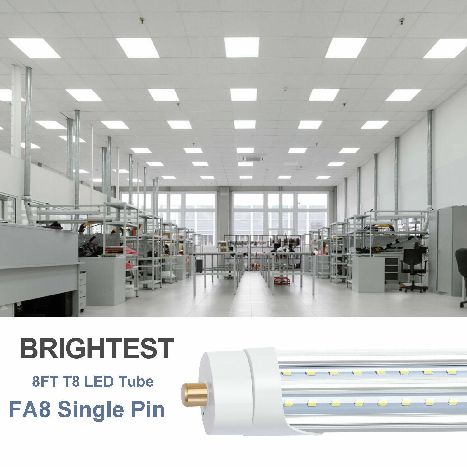 90W 8FT Led Tube Light Bulbs FA8 8 Foot Led Shop Light 65W 45W T8 T12 Single Pin