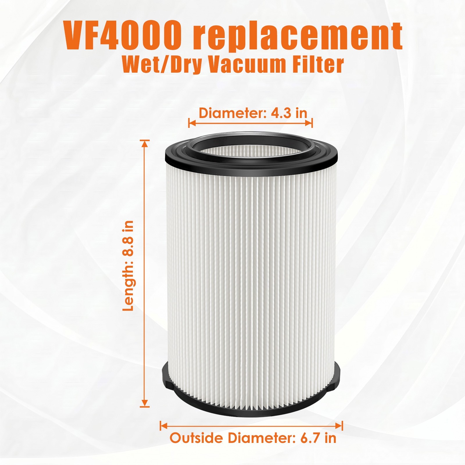 2pcs VF4000 Vacuum filter Replacement for RIDGID Shop Vac Wet/Dry Vacuum Garage