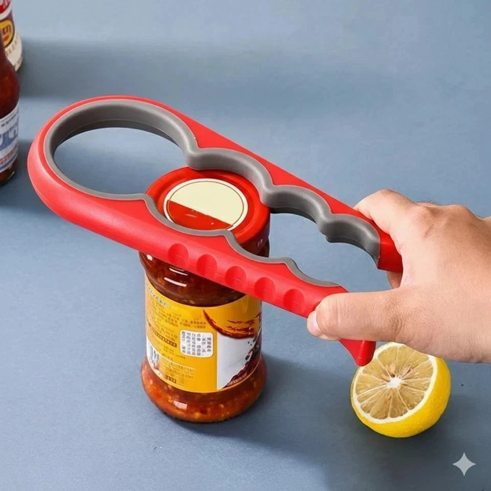 4 in 1 Quick Jar Rubber Opener Lid Bottle Cap Grip Twister Remover Kitchen Tool
