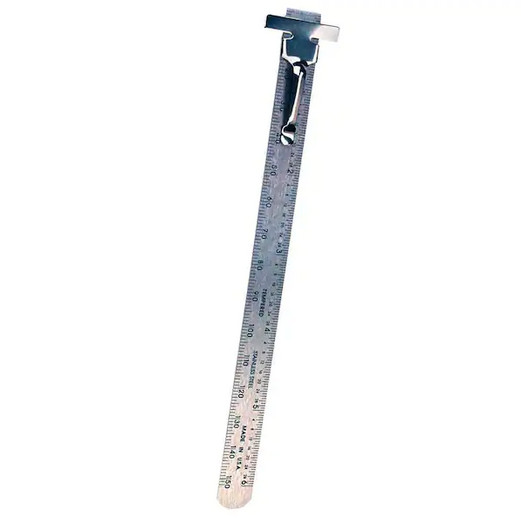 6 Inch Stainless Steel Pocket Ruler with Metal Clip