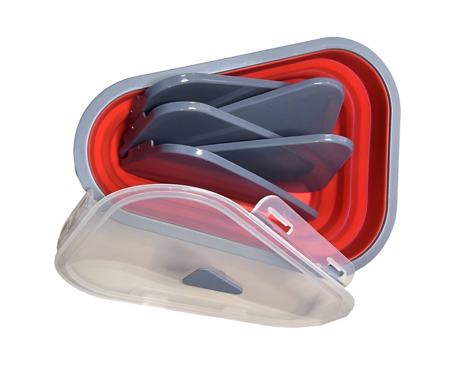 Reusable Pizza Storage Container 5 Heating Trays Collapsable Microwaveable Meal