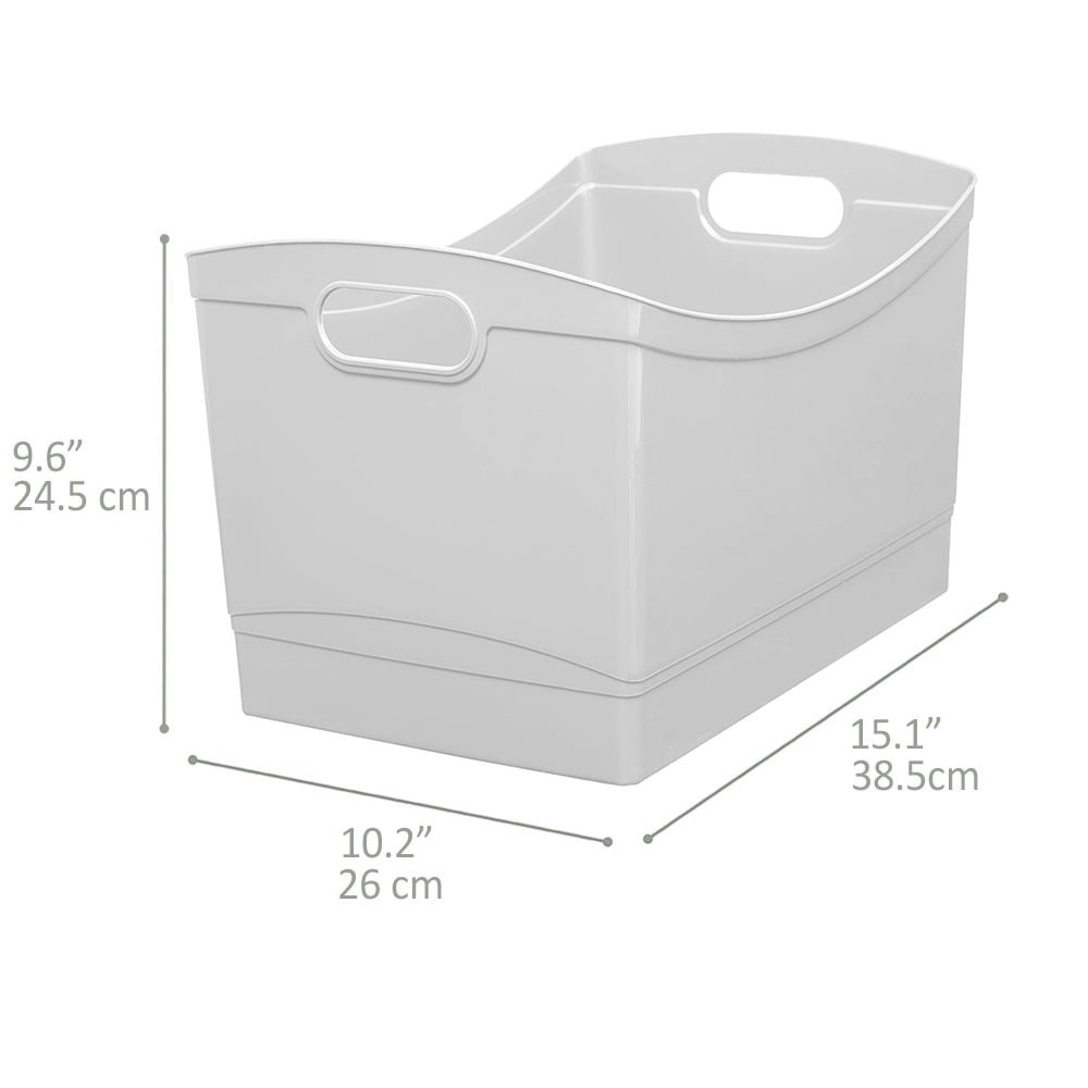 Clear Plastic Storage Bin with Handles, Multi-purpose Organizer 15.3×10.4×9.8in
