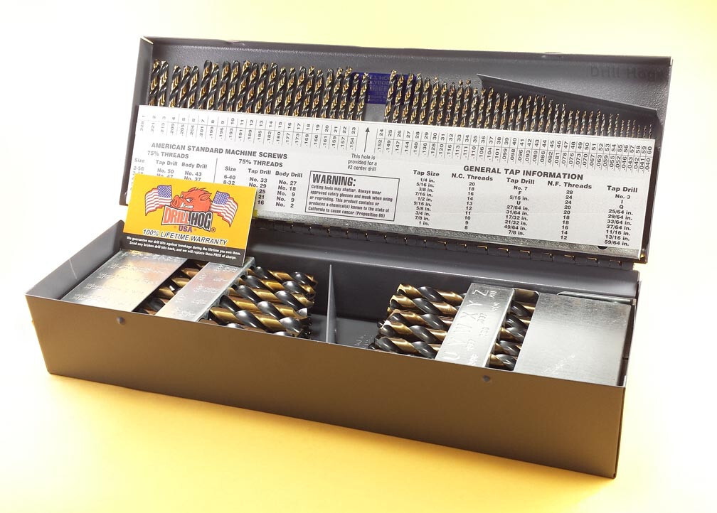 115 Pcs Drill Hog® Letter Number Drill Bit Index Molybdenum Lifetime Warranty