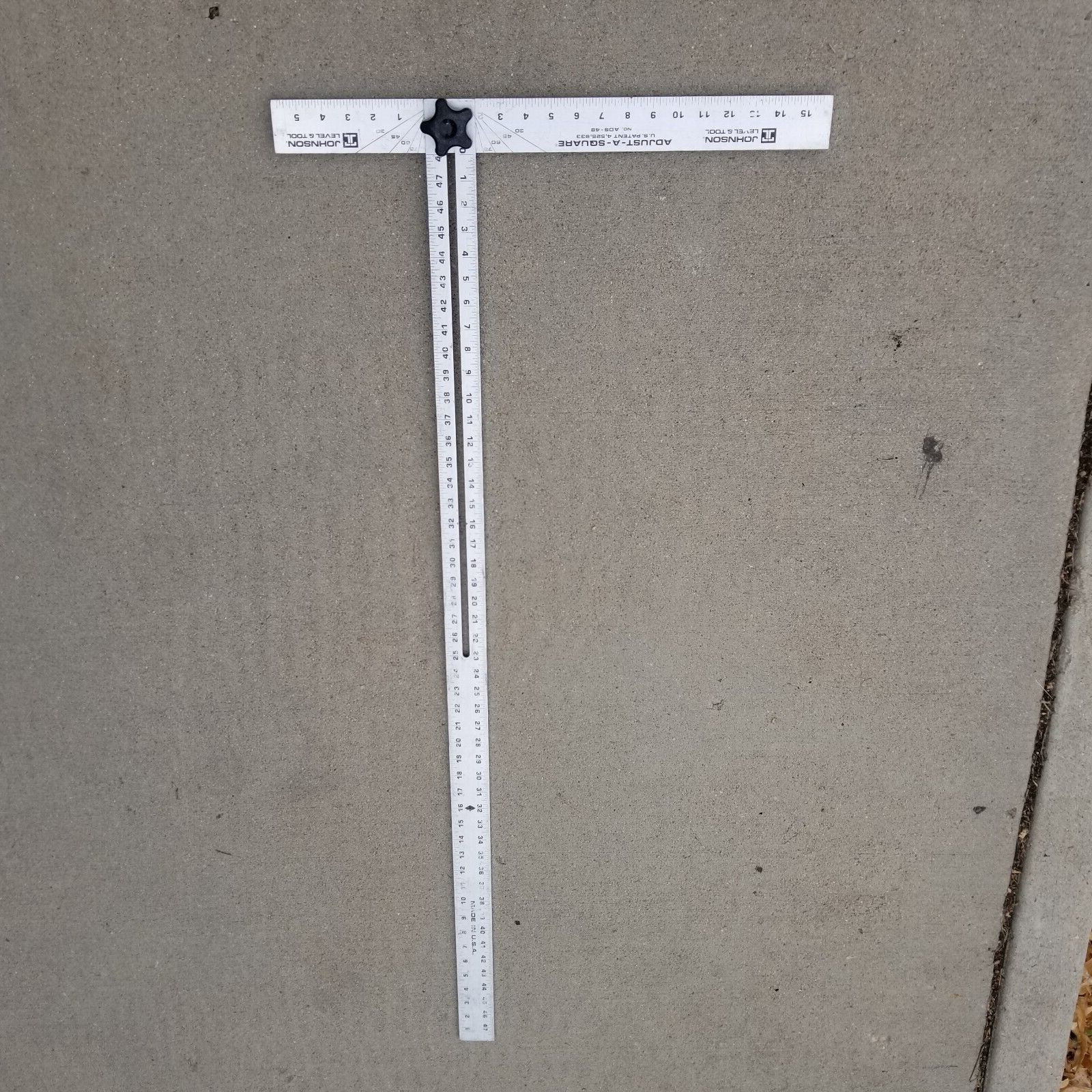 Johnson Adjust-A-Square Heavy Duty Aluminum Adjustable Ruler 48″