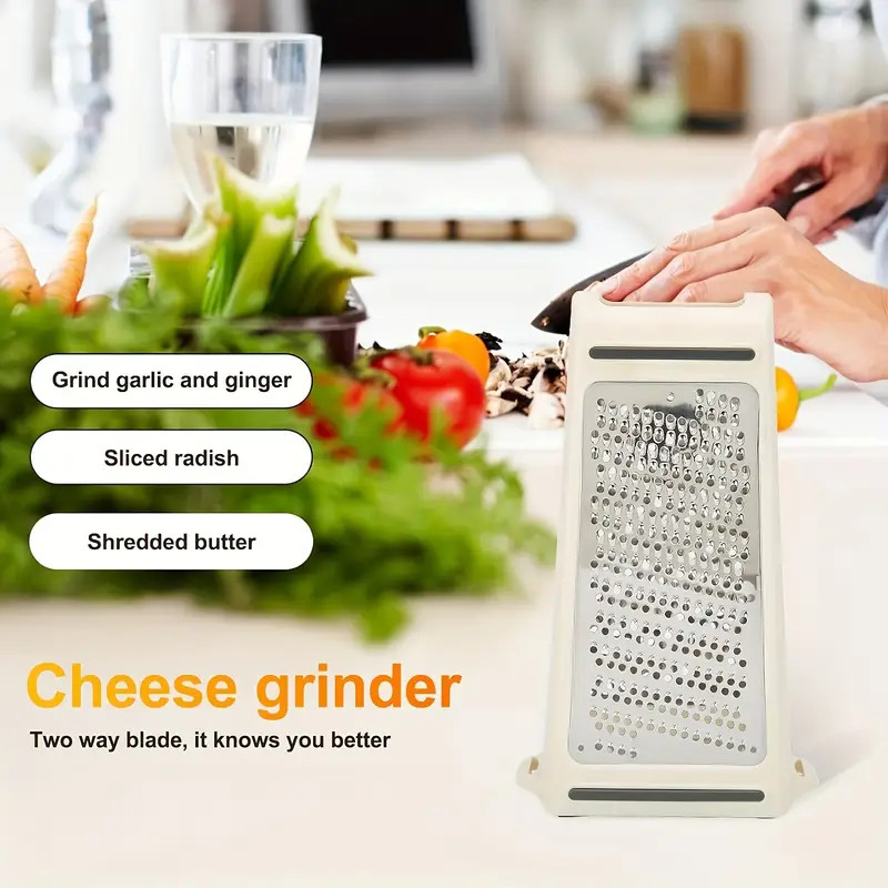 1PC Stainless Steel Kitchen 2 Sided Cheese Grater Food Vegetable Slicer Shredder