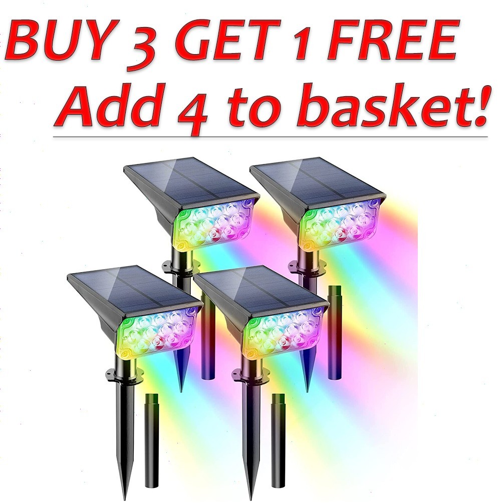 T-SUN Solar Spot Lights Outdoor RGB Color Changing IP65 Post Lights Outdoor 1PC