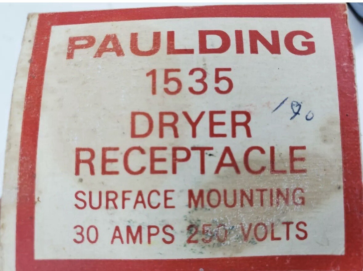 Lot Of 3 New Paulding Dryer Receptacle 1535 Surface Mounting 30 Amps 250 Volts