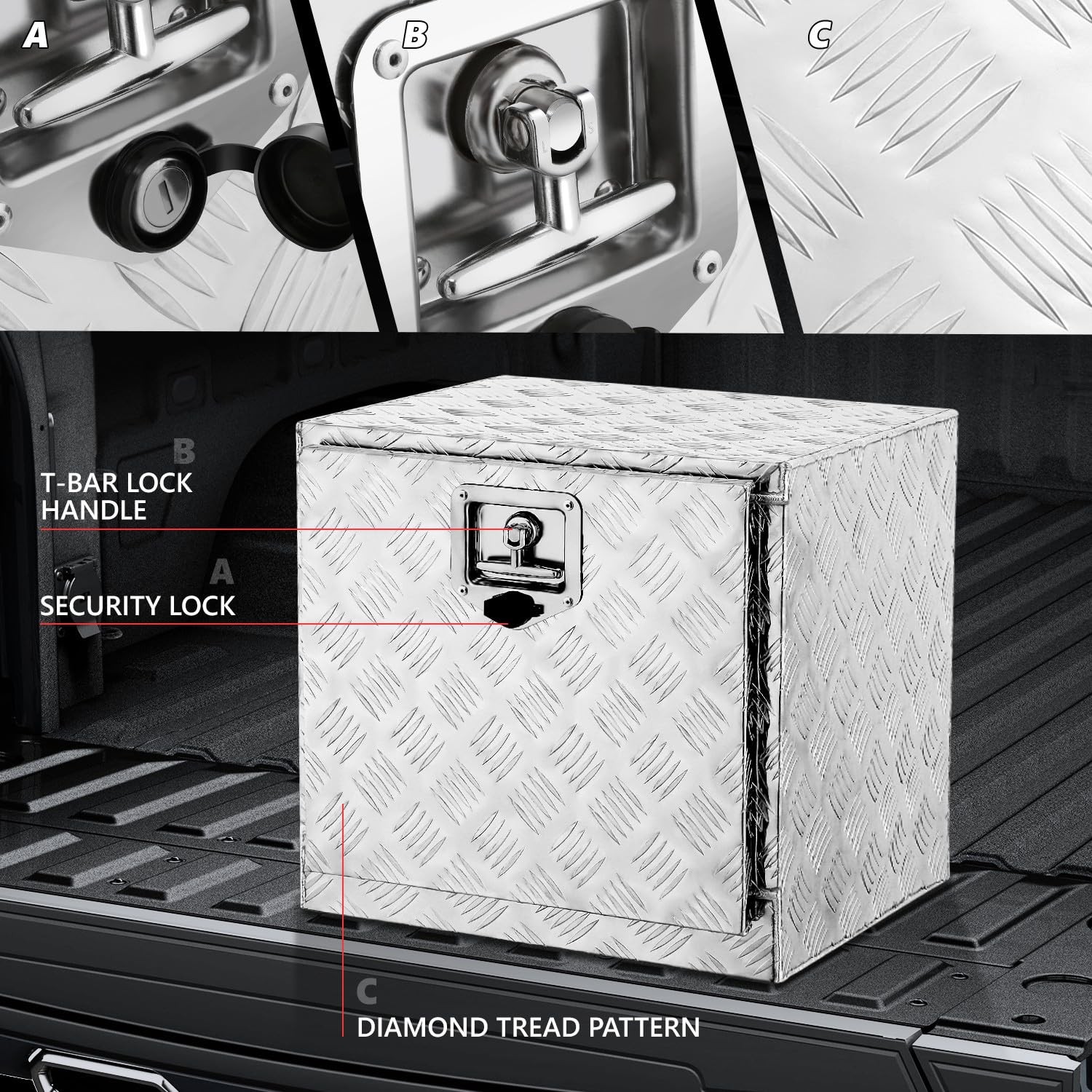 Dna Motoring Truck Tool Lockable Storage Truck Bed Tool Truck Bed Organizer