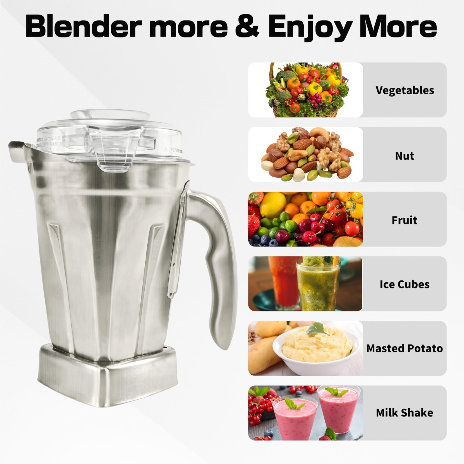 Stainless Steel Container 48oz,Replace for 5000 5200 6300 6500 7500 E310 E320 Pr