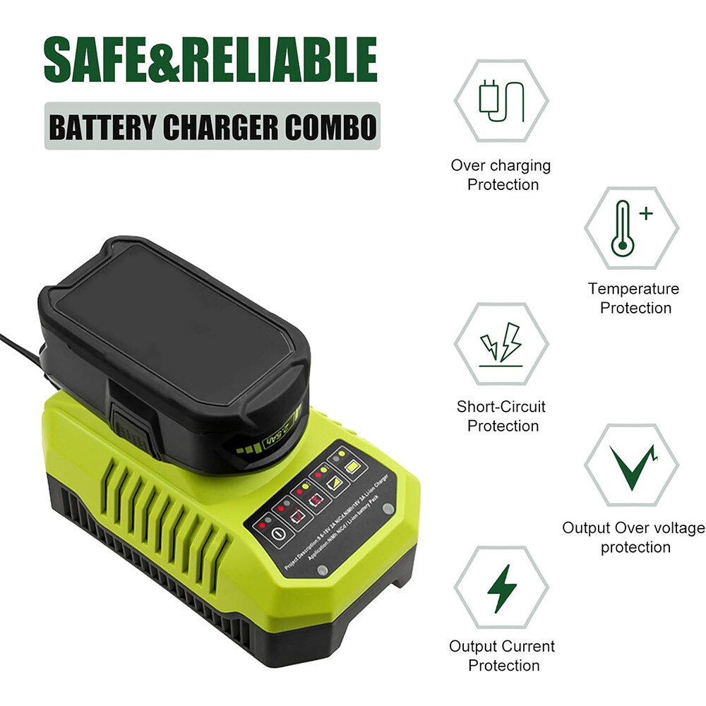 For Ryobi One + 18 Volt P117 18V PCG002 Lithium Ion Battery Charger Li-ion