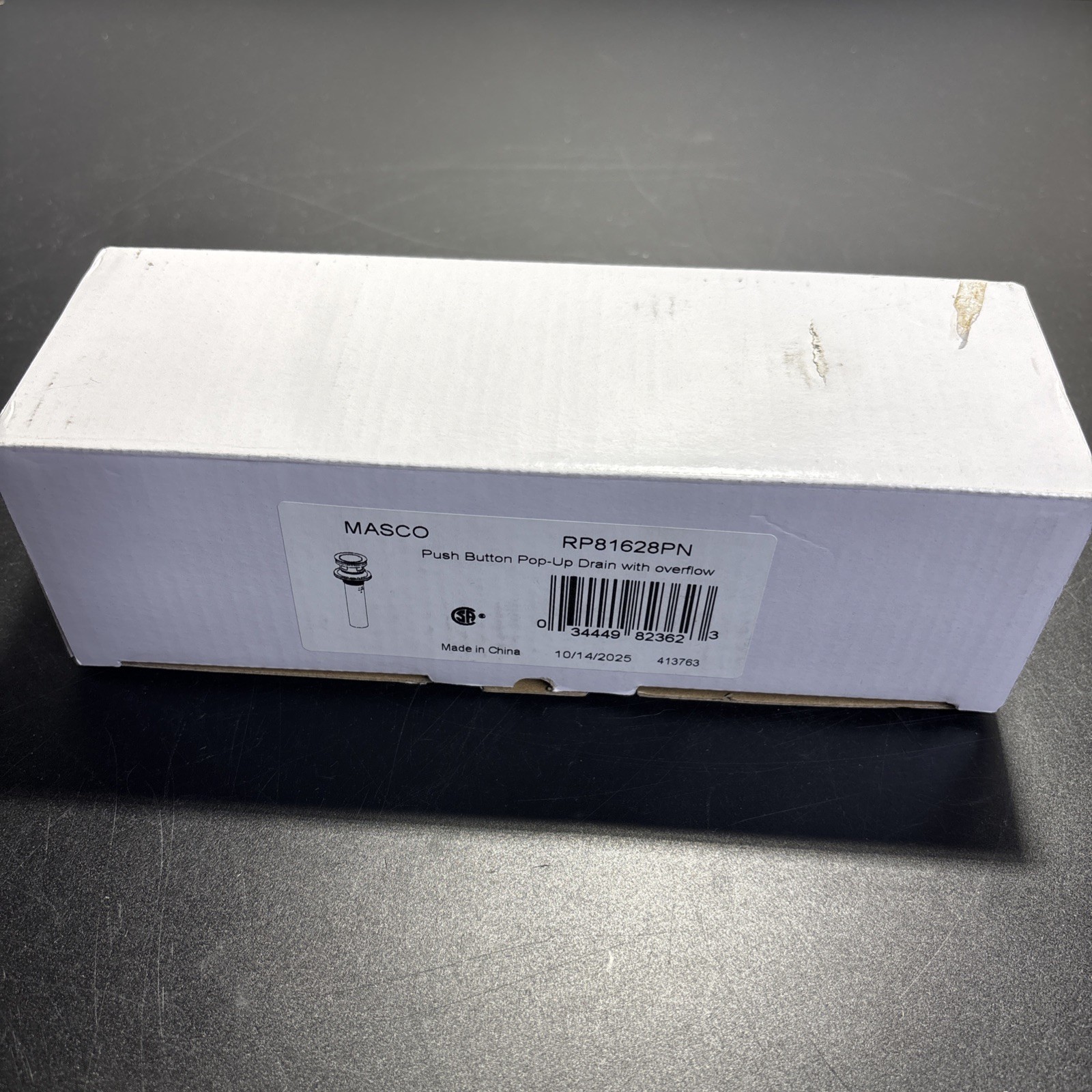 Brizo Masco Push Button Pop-Up Drsin with Overflow RP81628PN NIB