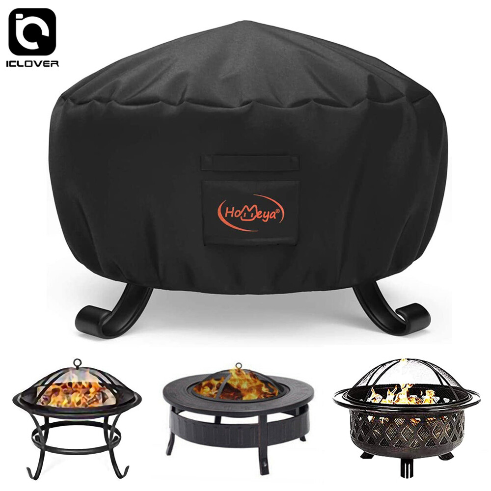 32-inch Patio Round Fire Pit Cover Waterproof UV Sun Protector Grill BBQ Covers