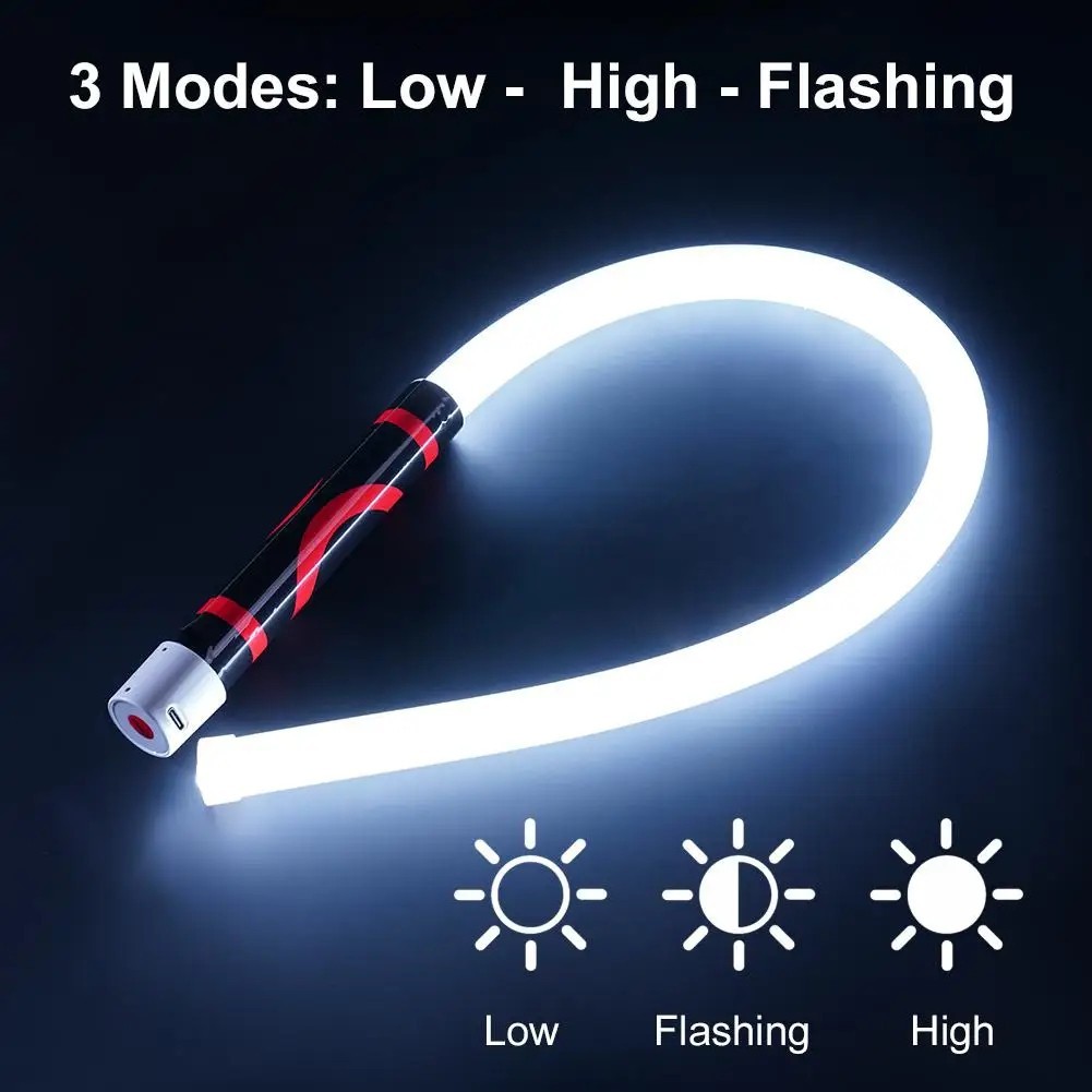 75cm Flexible LED Flashlight Stick Bendable Work Light With 3 Brightness Modes