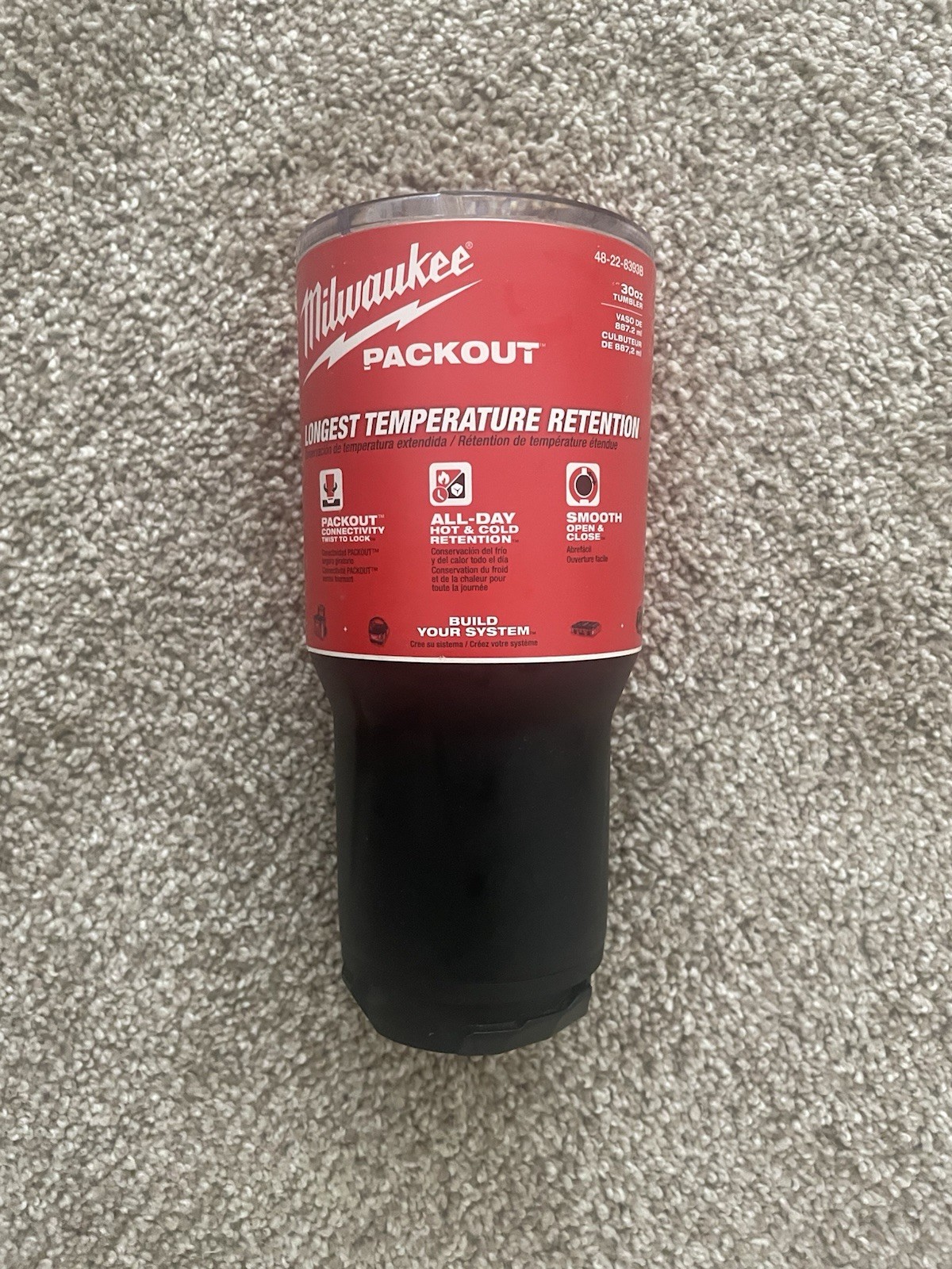 Milwaukee 30 OZ Tumbler PACKOUT Black Twist Lock ALL DAY HOT/COLD 48-22-8393B