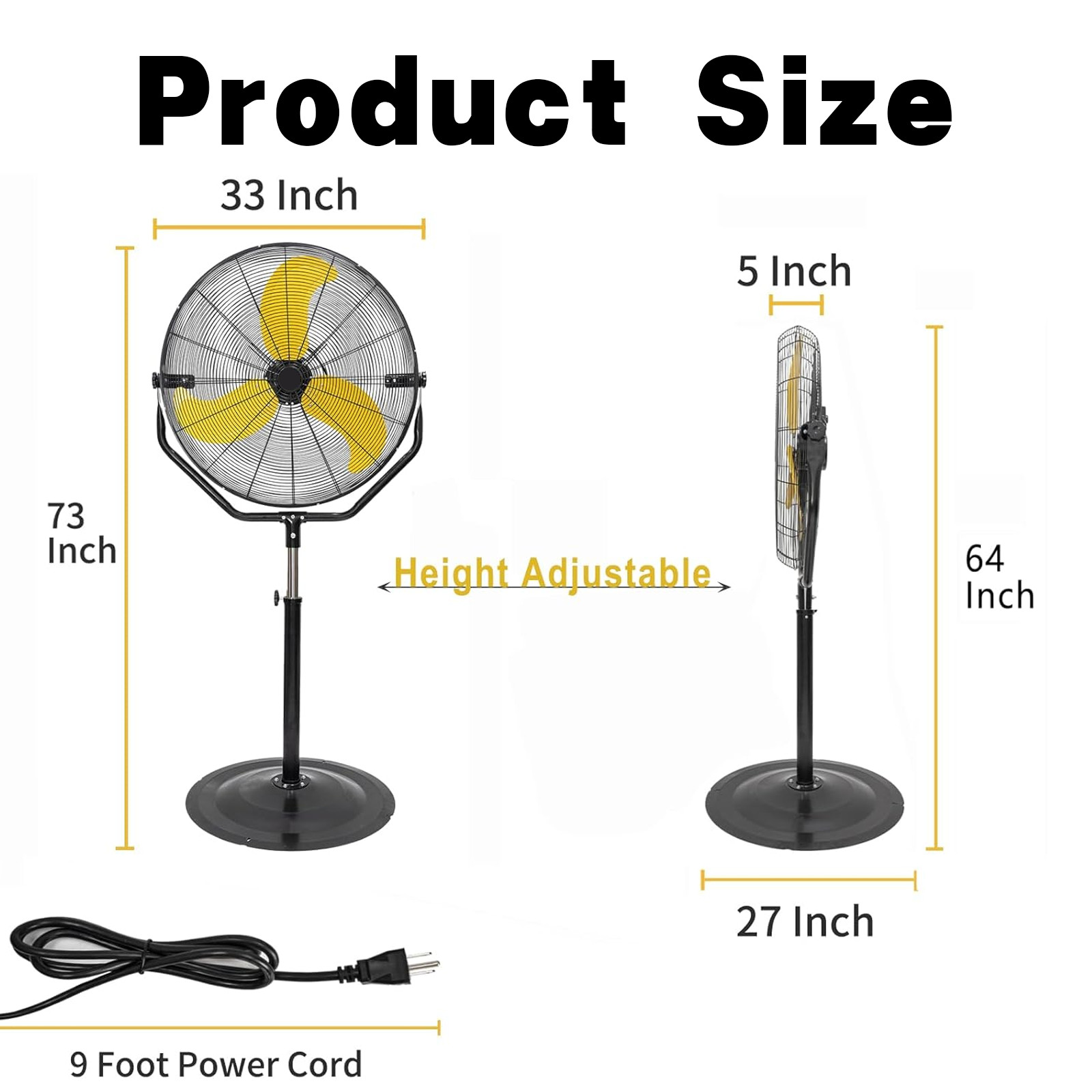 30″ Pedestal Fan, Powerful Heavy Duty, Commercial Fan for Warehouses, Factories
