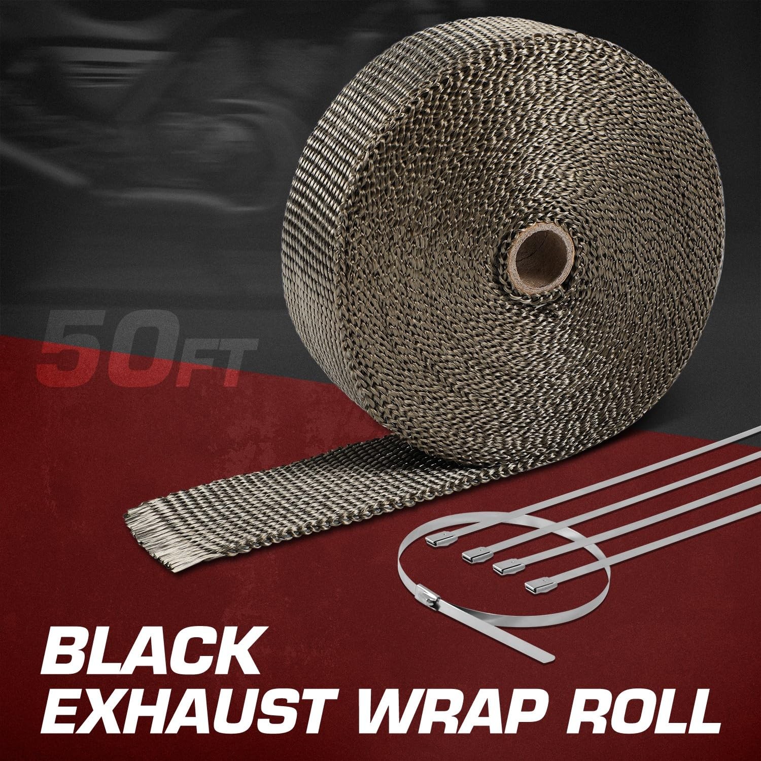 Dna Motoring 2 X 50 Exhaust Header Wrap Heat Wrap For Exhaust Pipes Exhaust
