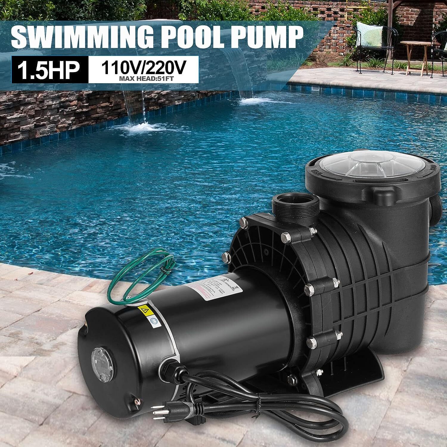 1.5/2/2.5 HP Hayward Swimming Pool Pump In/Above Ground W Strainer Filter Basket