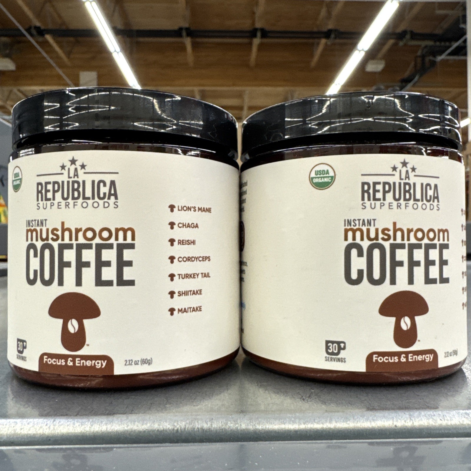 (2 pack)La Republica USDA Organic 7 Mushroom Superfood Coffee-30 Servings 12/26