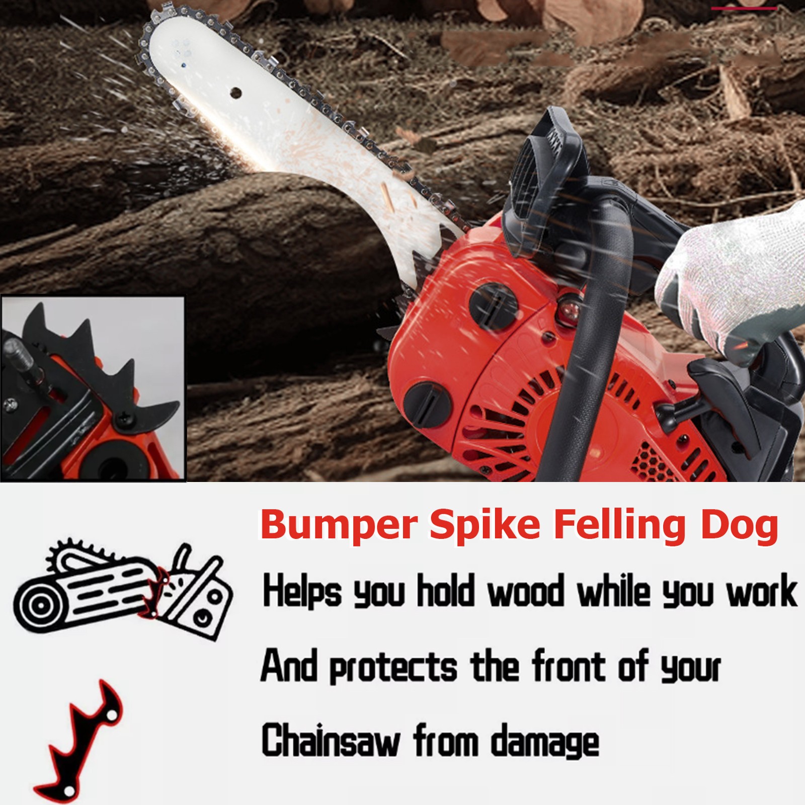 25.4CC 12″ Gasoline Chainsaw Powered 2-Stroke Engine Gas Chain Saw Wood Cutting