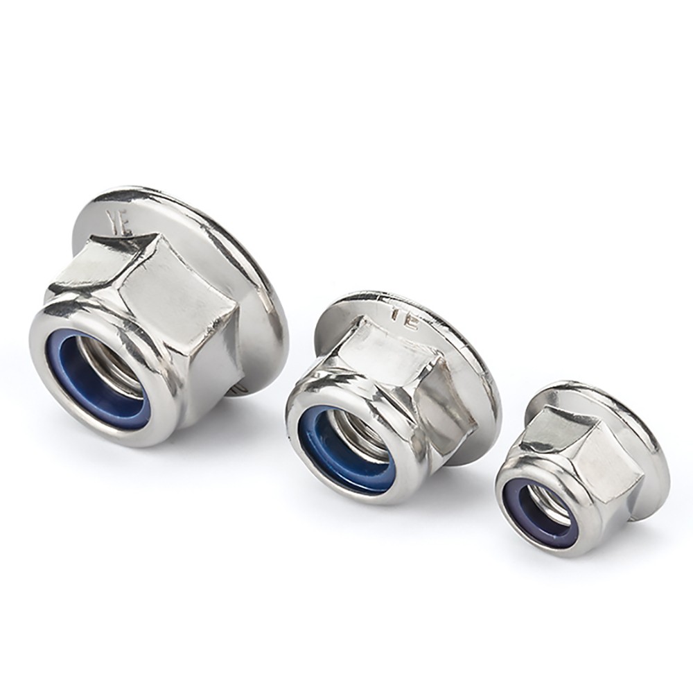 Nyloc Nuts with Serrated Flange Nylon Insert Flanged Lock Nut A2 Stainless Steel