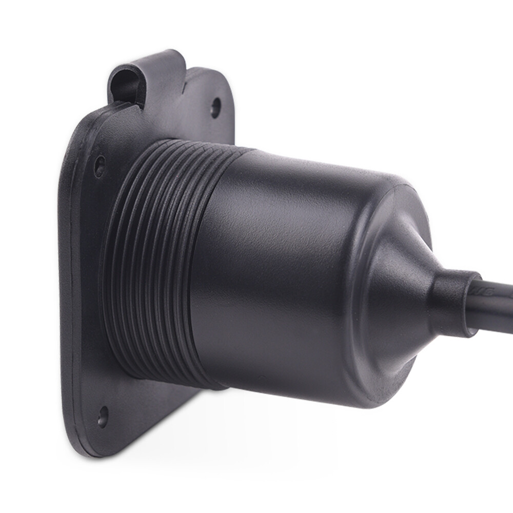110-125V 15A AC RV Marine Power Inlet Port Plug 18″ Extension Cord Trailer Plug