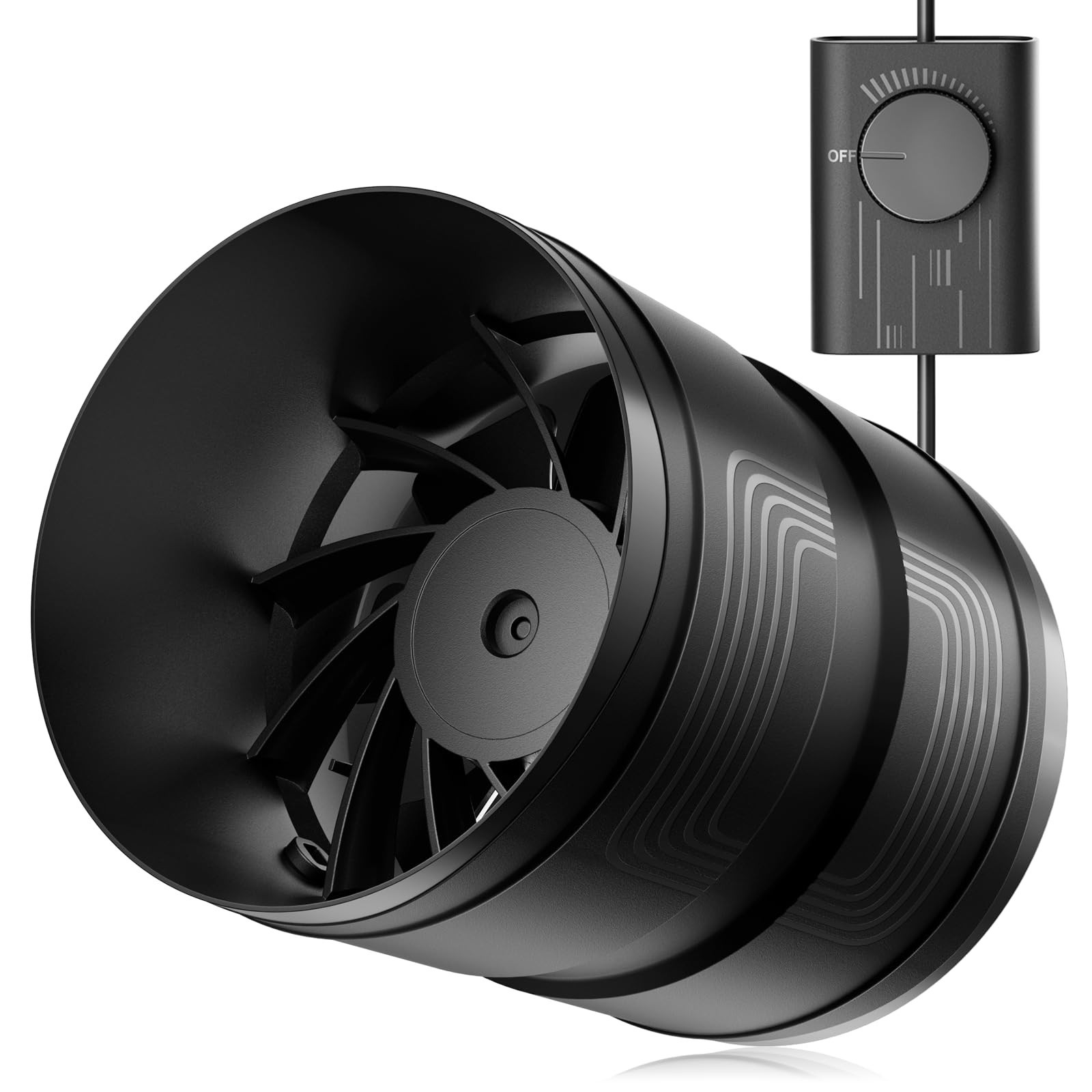 6″ Inline Duct Fan with Stepless Speed Control – 345 CFM Low Noise Ventilation f
