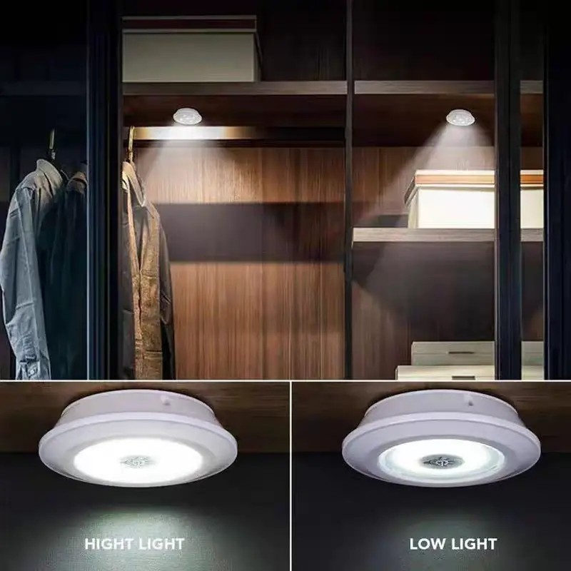 3PCS LED Puck Light Wireless Under Cabinet Lighting Kit Kitchen Counter Light US