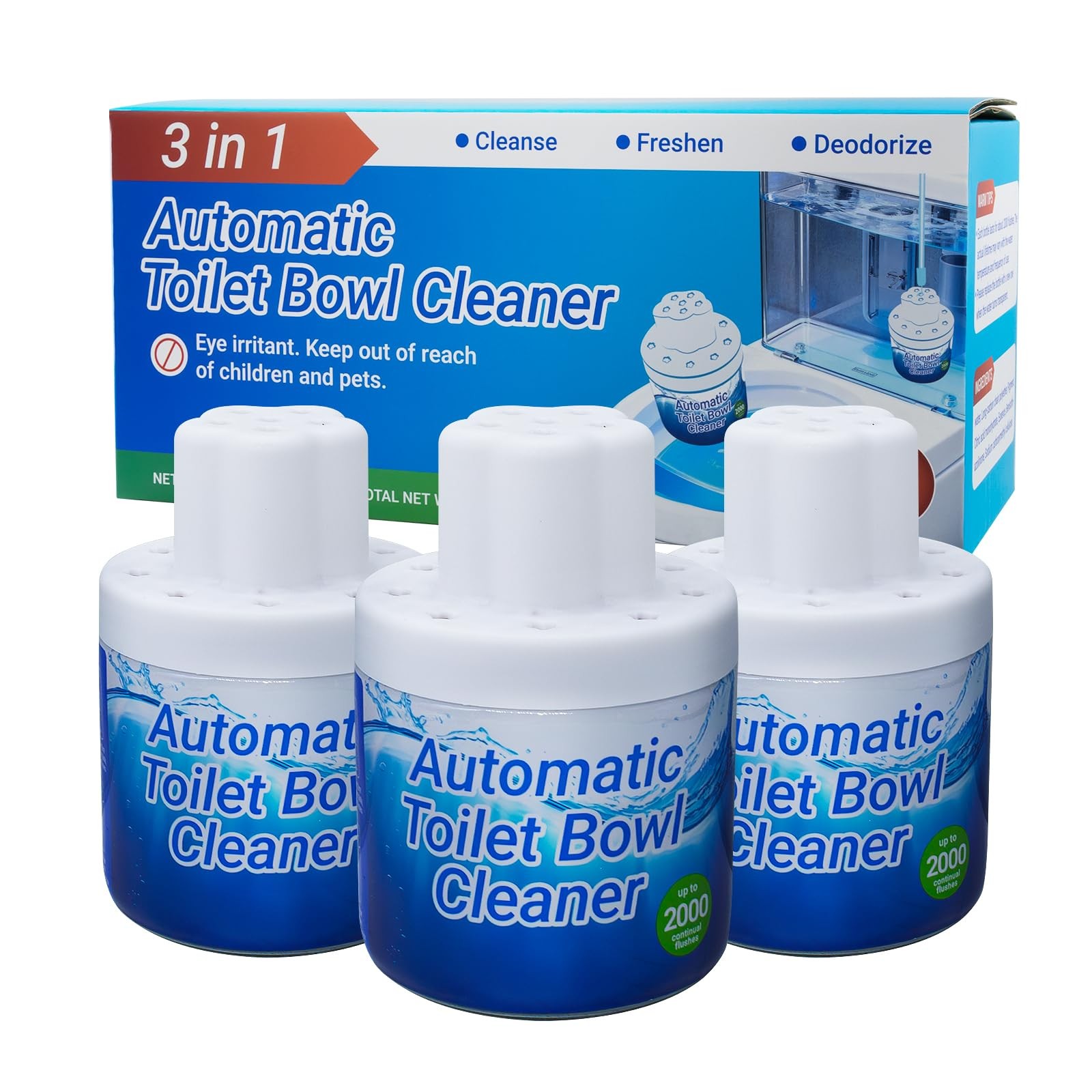 Toilet Bowl Cleaners, 3 Pack Toilet Cleaner, Automatic Long Lasting Continuou…
