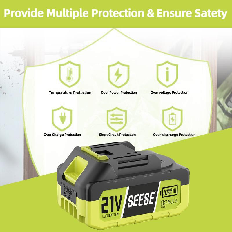 SEESE 21V Max Lithium Battery Pack Compatible with SEESE 21V Cordless Power Tool