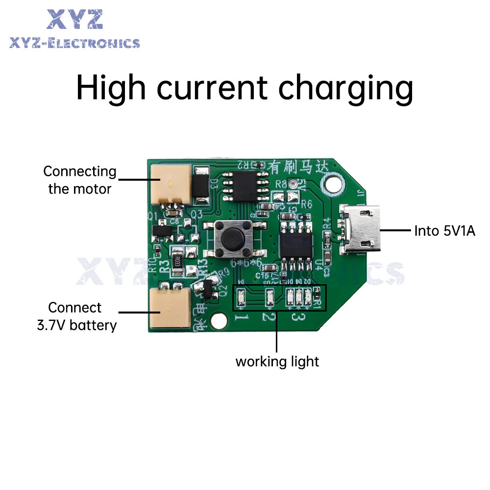 3.7V Universal USB Rechargeable Small Fan Circuit Board Mobile Fan Control Board