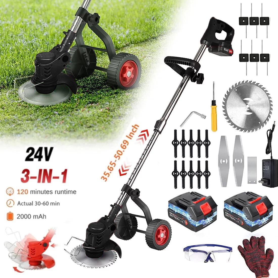 Cordless WeedEater Electric Lawn Mower Lawn Edger Grass String Trimmer 2500W NEW