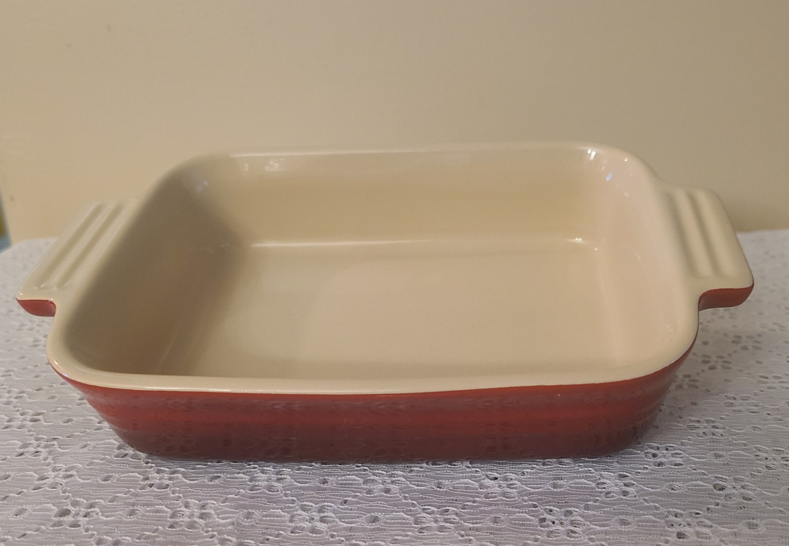 Le Creuset Rectangular Baking Dish Casserole Red Stamped 07-28