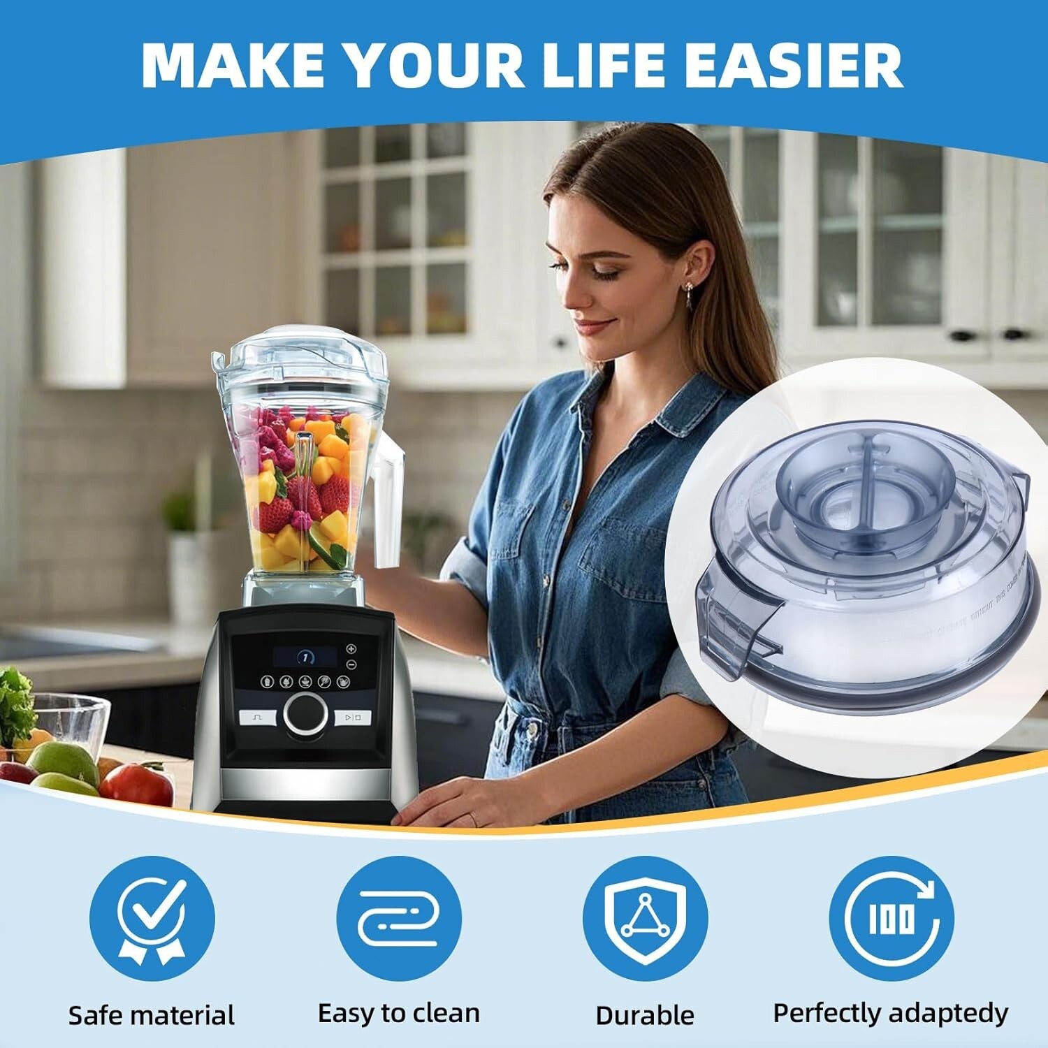 Replacement 48 oz Pitcher Lids for Vitamix Stainless Steel Container Ascent