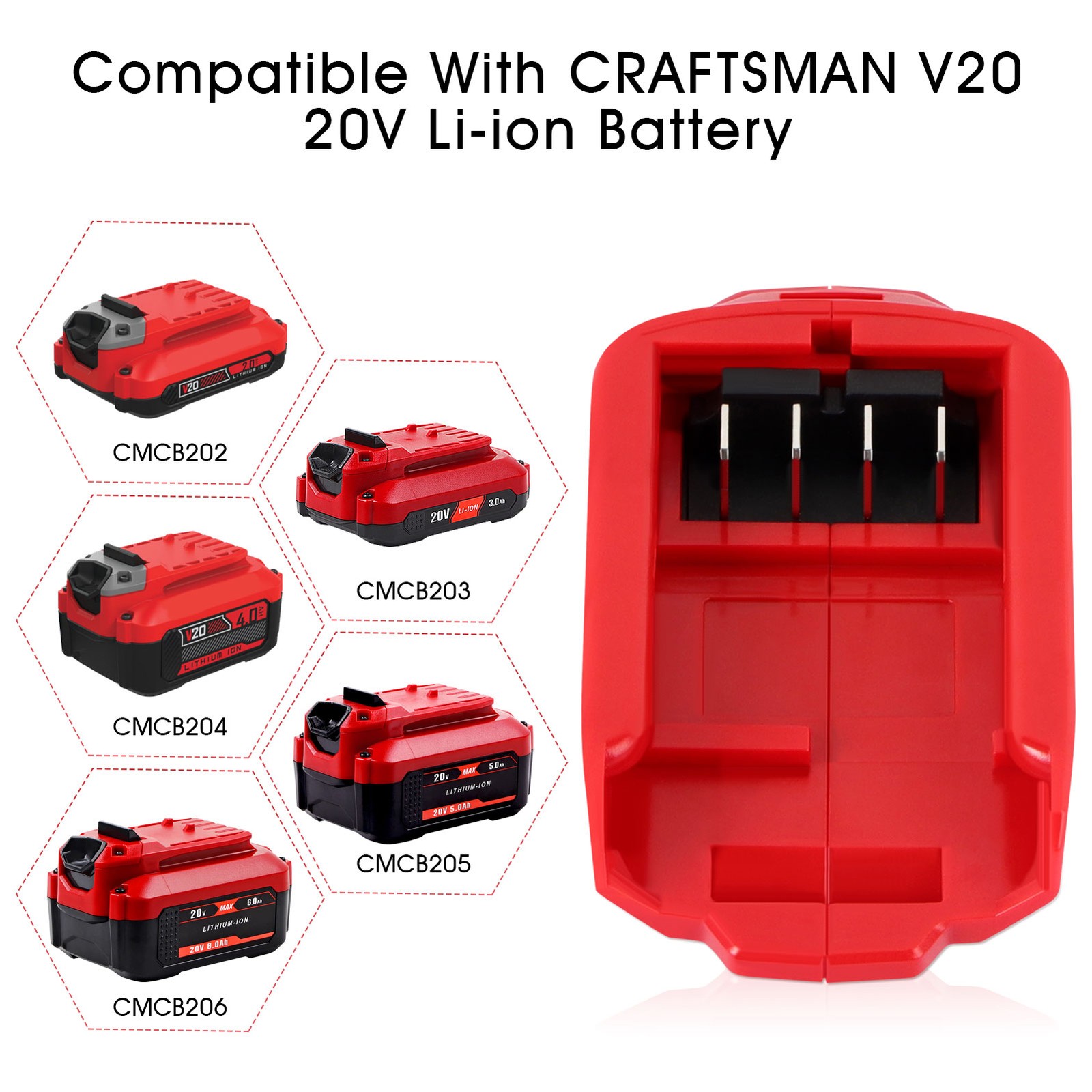 New USB Adapter For Craftsman 20V Li-Ion Battery CMCB002B CMCB202 POWER SOURCE