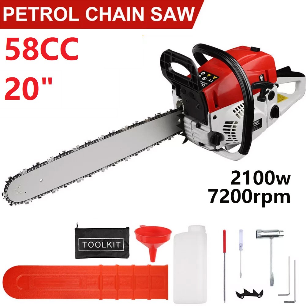 58CC 20/22″ Gasoline Powered Chainsaw Wood Cutting Engine Gas Crankcase Chainsaw