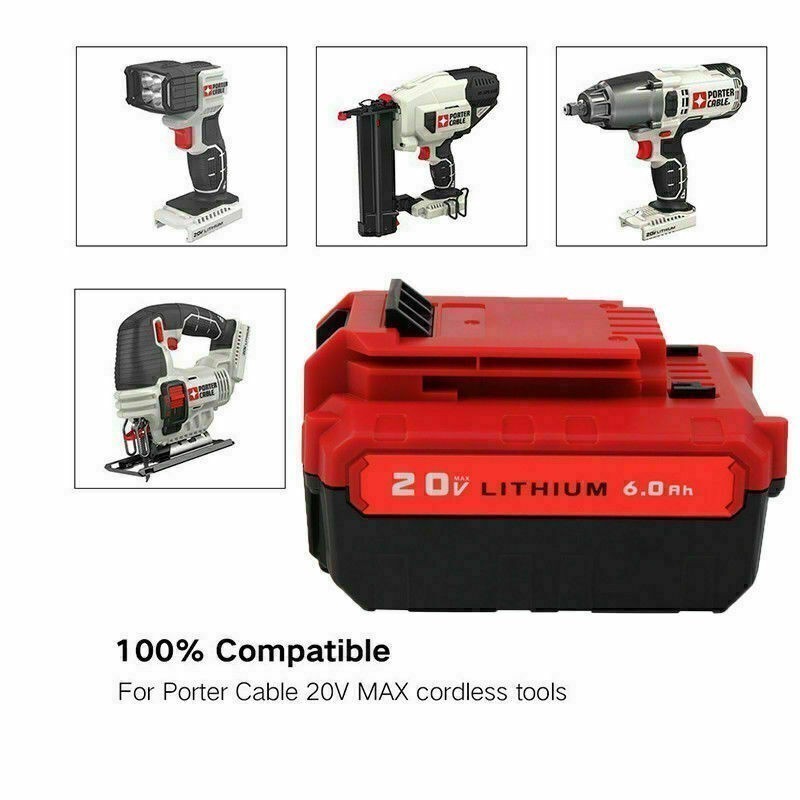 2PCS 8.0AH 20V MAX Battery For Porter Cable 20V PCC685L PCC680L 8000mAh Lithium