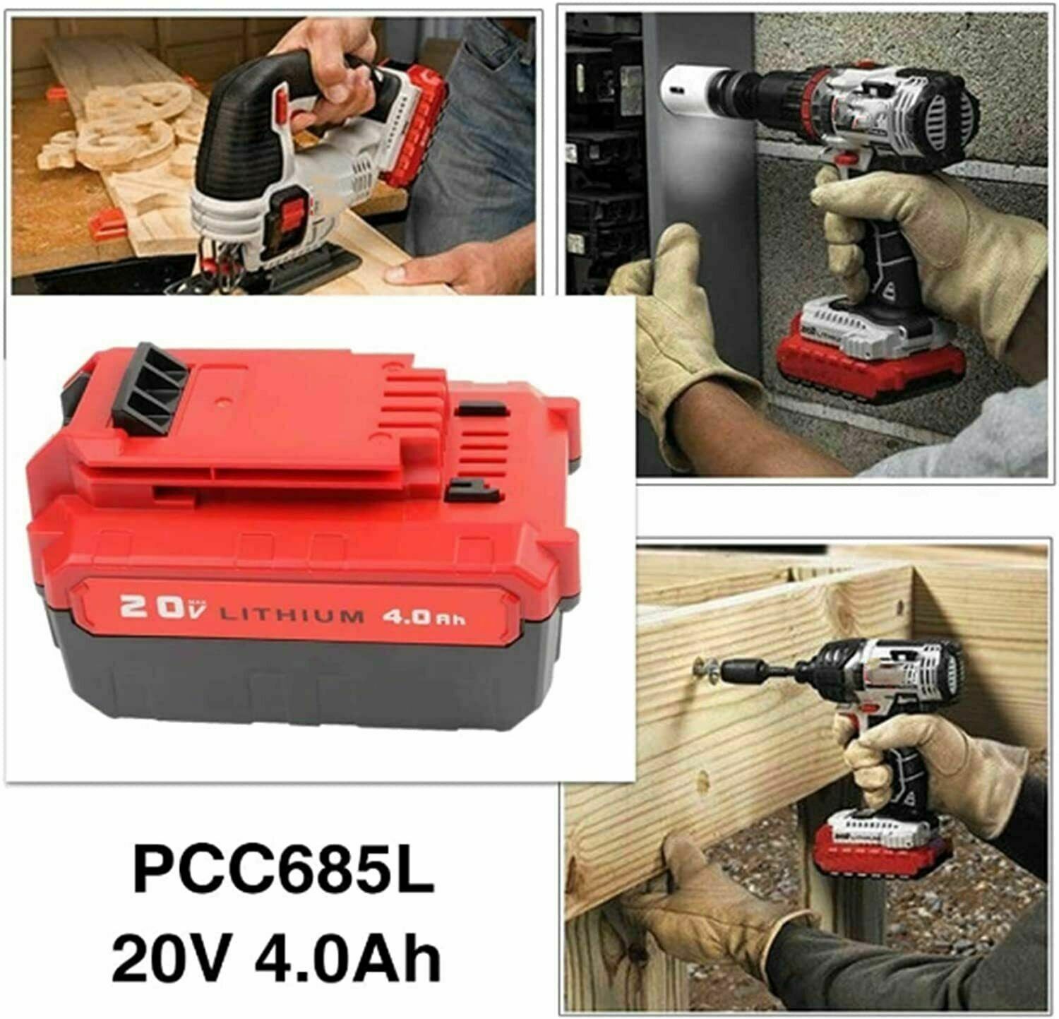 6Pack 8.0Ah Battery for Porter Cable 20V 20 Volt MAX Lithium-ion PCC685L PCC680L