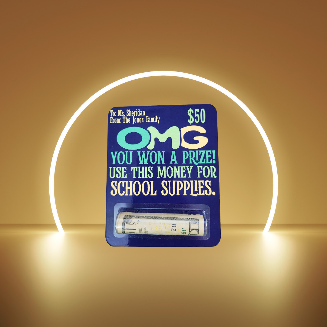 Teacher Money Holder, Back to School Money Card, Teacher Gift, Gift for Teachers